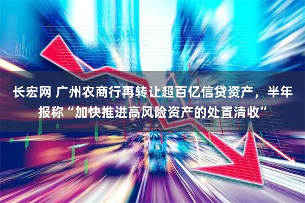 长宏网 广州农商行再转让超百亿信贷资产，半年报称“加快推进高风险资产的处置清收”