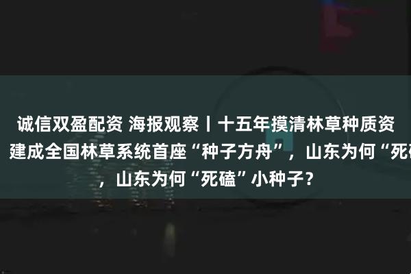 诚信双盈配资 海报观察丨十五年摸清林草种质资源“家底”，建成全国林草系统首座“种子方舟”，山东为何“死磕”小种子？